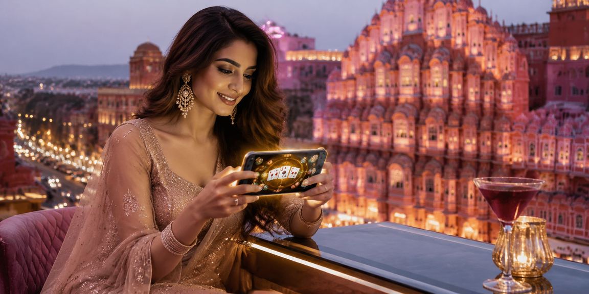 Indian model playing rummy card game