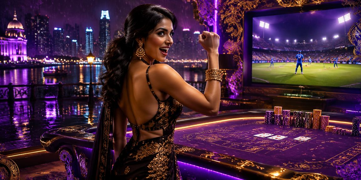 Mumbai casino neon baccarat table
